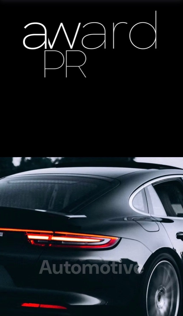 The Award PR website on a phone, designed by Sharp & Elk
