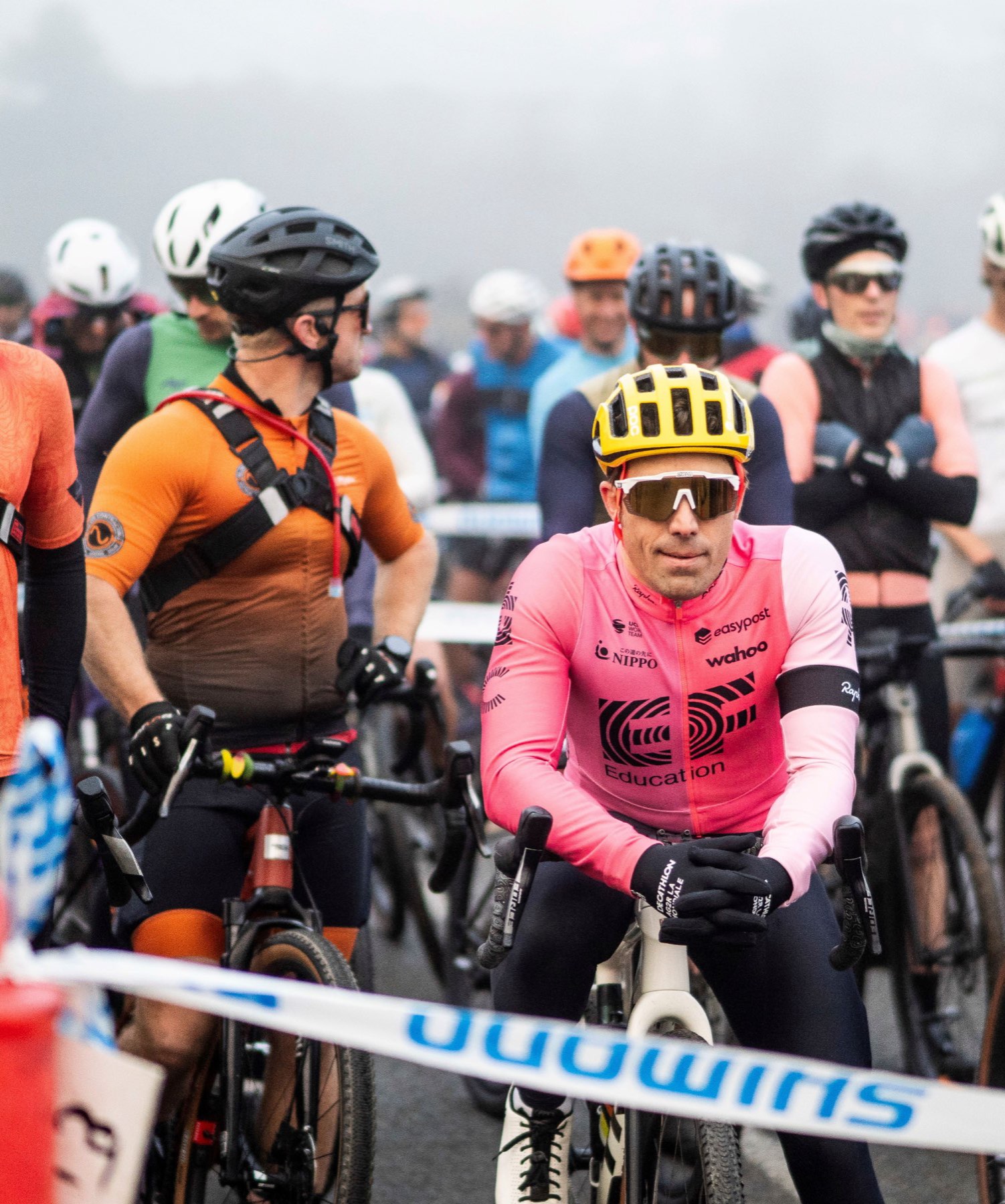 On the start line at the Devils Cardigan cycling event in southern Tasmania